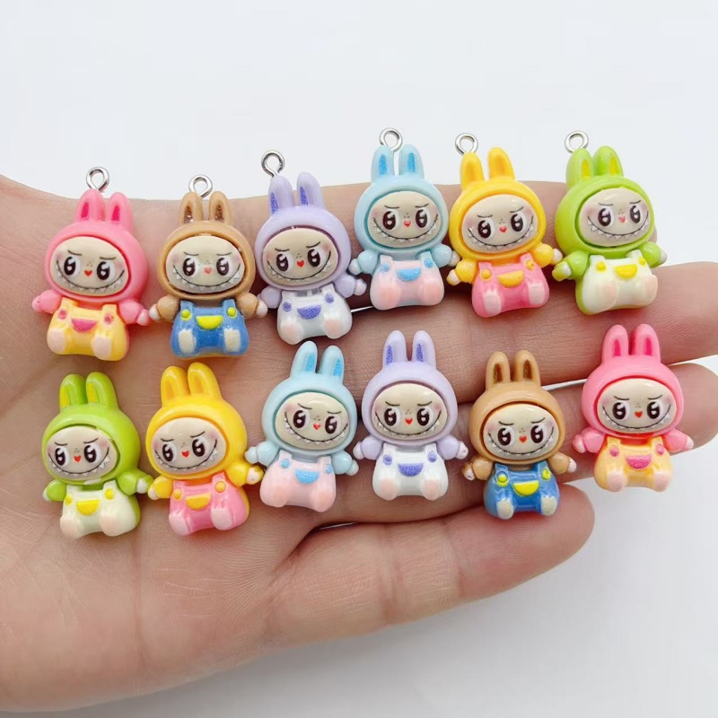 Phone Accessories Charms - 10 Stück Kawaii Hasen-Erdbeerhaus Harz-Anhänger, Niedliche