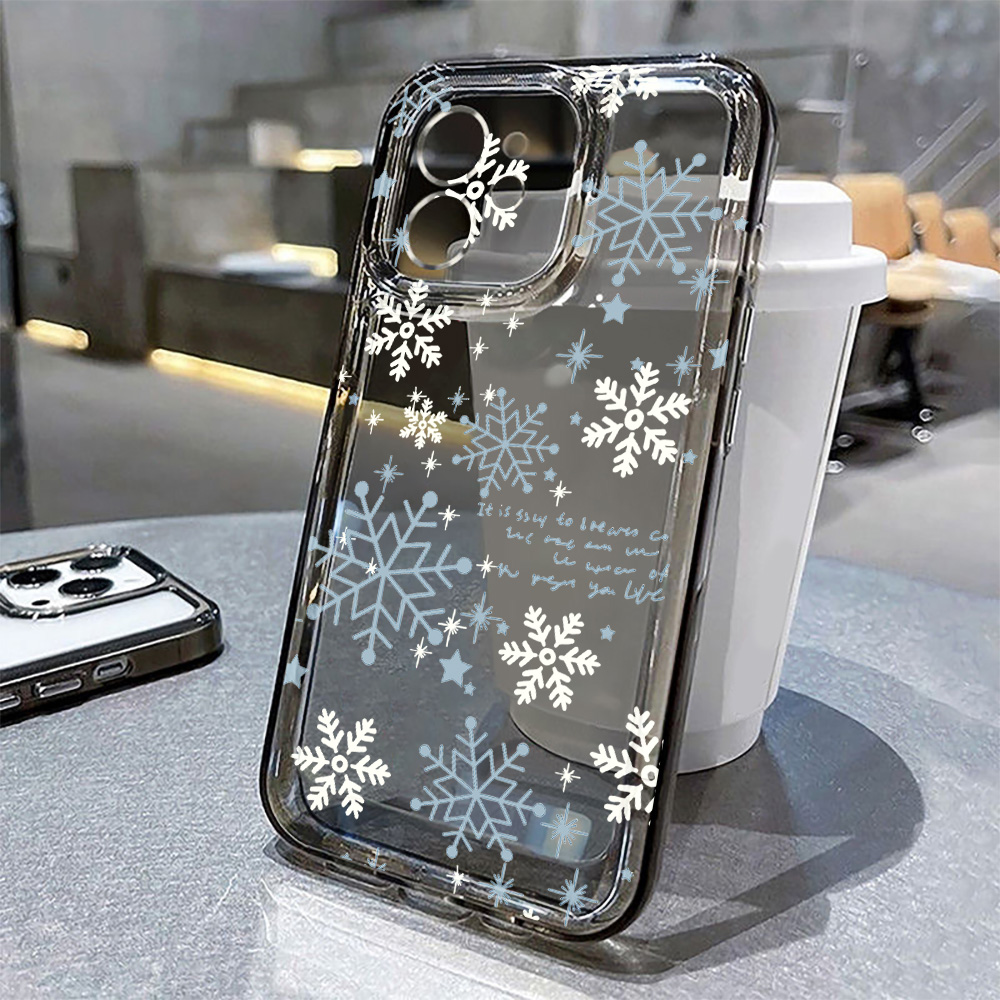 Apple Iphone 15 - Winter-Schneeflocken-Weihnachtsbaum-Transparente Handyhülle für iPhone 18 17